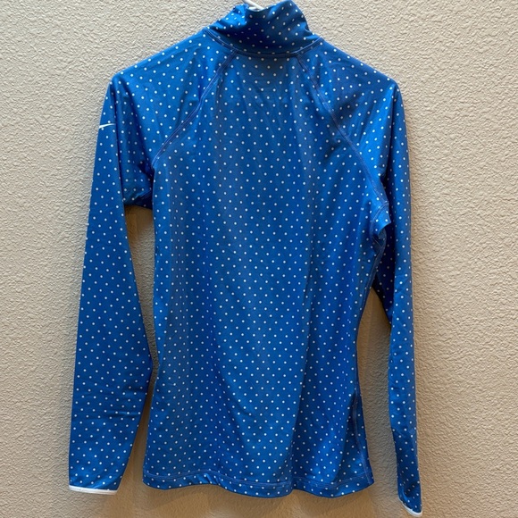 NIKE Pro (Dri-Fit) Blue Polka Dot Half-Zip Zip pullover. Casual or sporty wear. - Picture 2 of 2